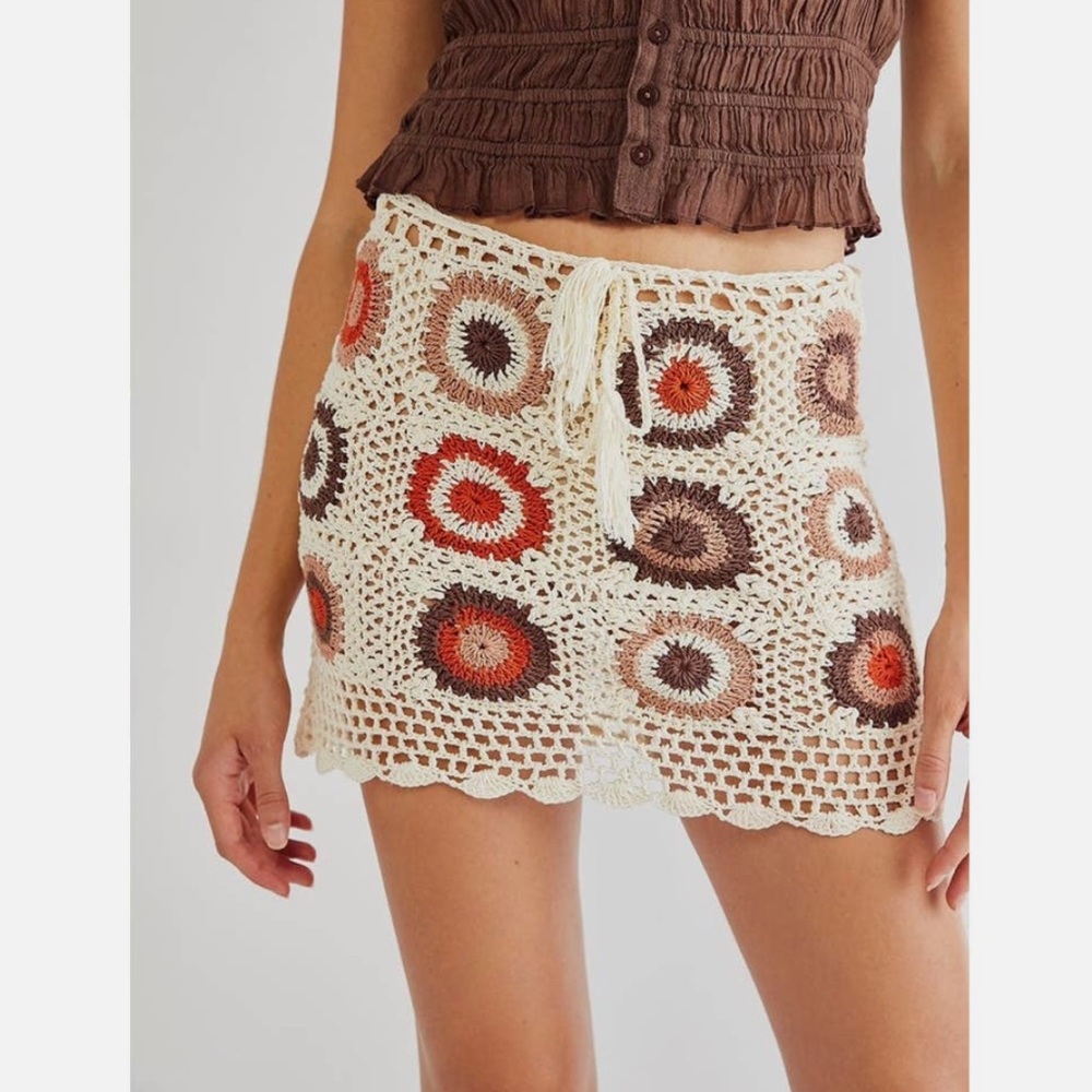 Free People FLOOK Marni Crochet Mini Skirt SMALL